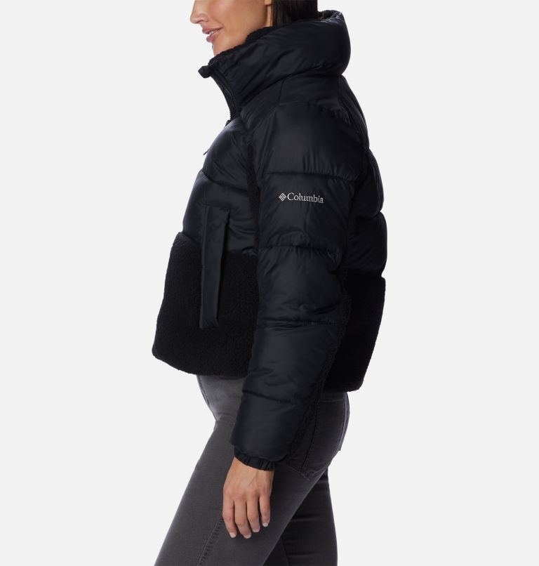 Women's Leadbetter Point Sherpa Hybrid Puffer Jacket, Color: Black, image 3