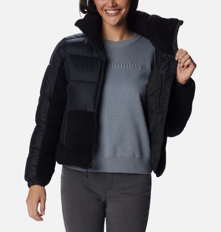 Women's Leadbetter Point Sherpa Hybrid Puffer Jacket, Color: Black, image 5
