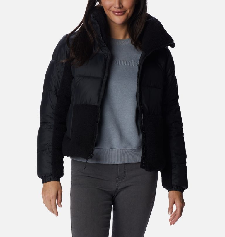 Women's Leadbetter Point Sherpa Hybrid Puffer Jacket, Color: Black, image 5