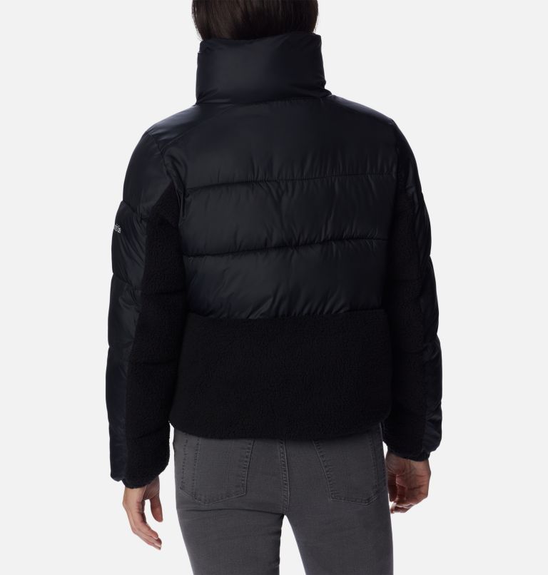 Thumbnail: Women's Leadbetter Point Sherpa Hybrid Puffer Jacket, Color: Black, image 2