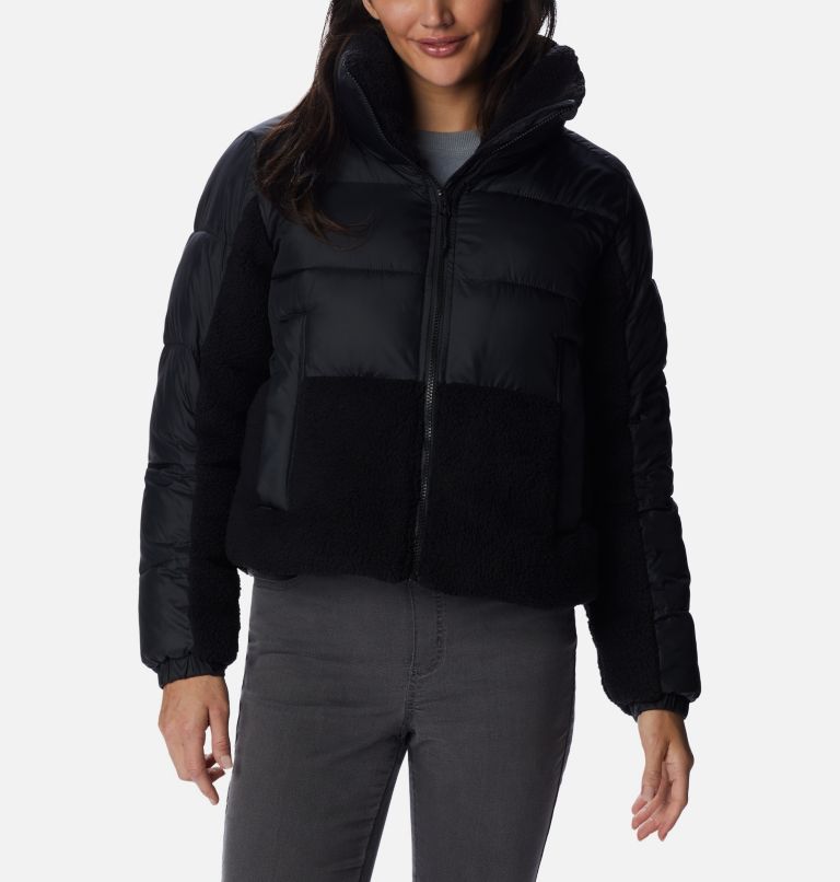 Women's Leadbetter Point Sherpa Hybrid Puffer Jacket, Color: Black, image 1