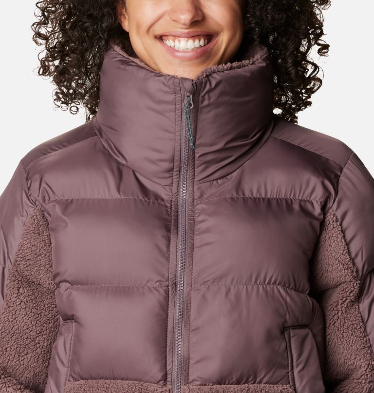 Women's Leadbetter Point Sherpa Hybrid Puffer Jacket, Color: Basalt, image 4