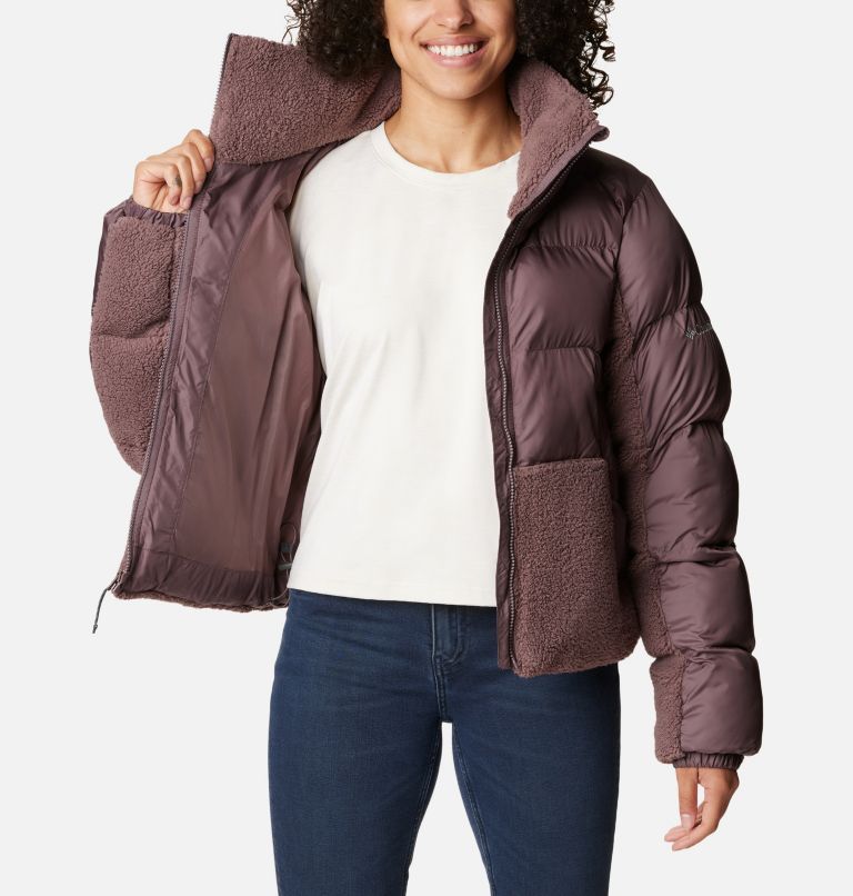 Thumbnail: Women's Leadbetter Point Sherpa Hybrid Puffer Jacket, Color: Basalt, image 5