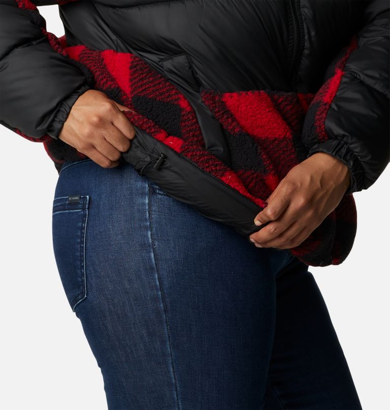 Women's Leadbetter Point Sherpa Hybrid Jacket - Plus Size, Color: Black, Red Buffalo Plaid Print, image 6