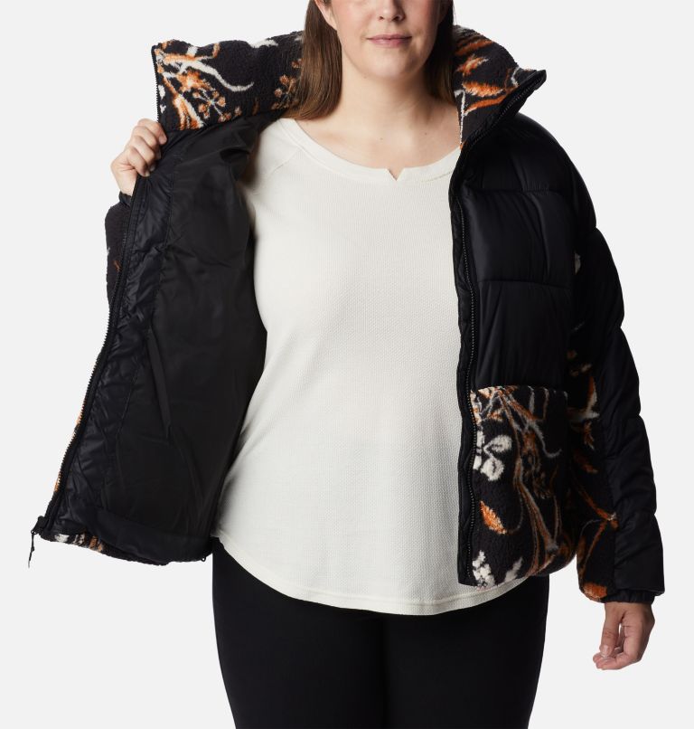 Women's Leadbetter Point Sherpa Hybrid Jacket - Plus Size, Color: Black, Black Fallgrass Print, image 5