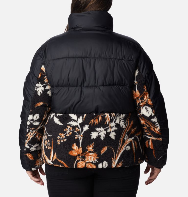 Thumbnail: Manteau hybride en Sherpa Leadbetter Point pour femme - Grandes tailles, Color: Black, Black Fallgrass Print, image 2