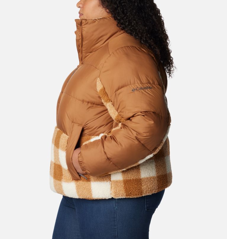 Women's Leadbetter Point Sherpa Hybrid Jacket - Plus Size, Color: Camel Brown, Camel Brown Check, image 3