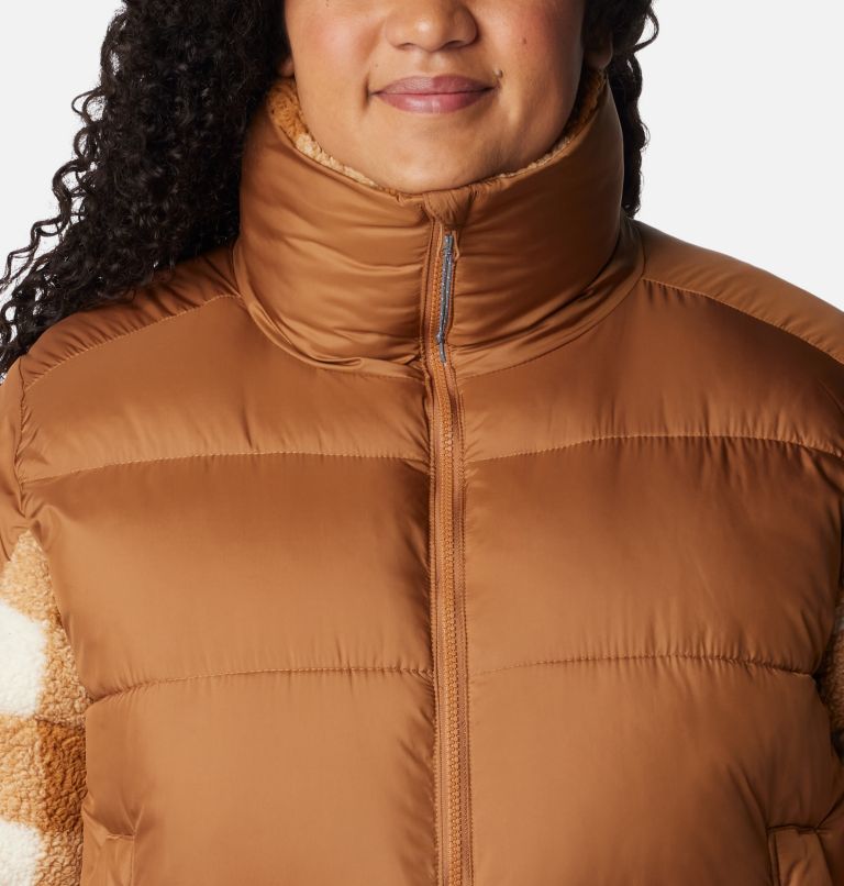 Women's Leadbetter Point Sherpa Hybrid Jacket - Plus Size, Color: Camel Brown, Camel Brown Check, image 4