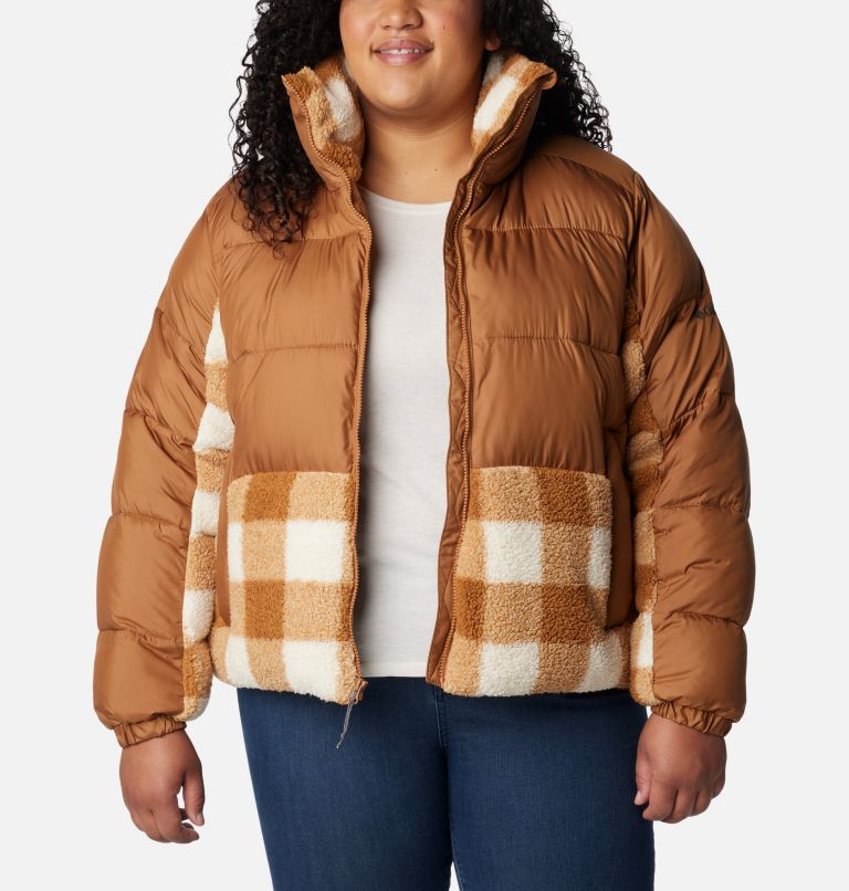 Manteau hybride en Sherpa Leadbetter Point pour femme - Grandes tailles, Color: Camel Brown, Camel Brown Check, image 7
