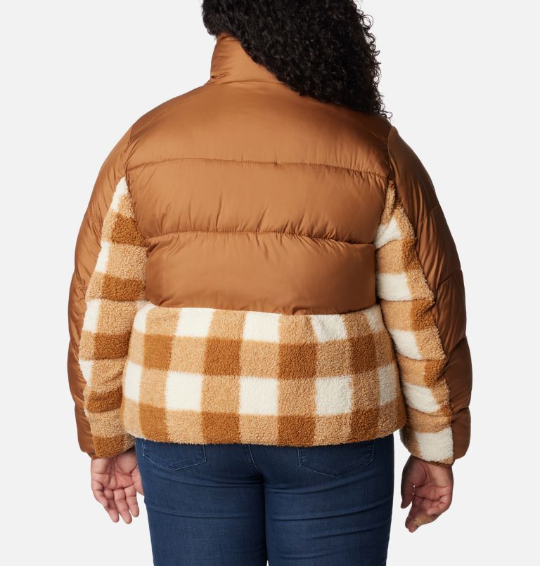Women's Leadbetter Point Sherpa Hybrid Jacket - Plus Size, Color: Camel Brown, Camel Brown Check, image 2