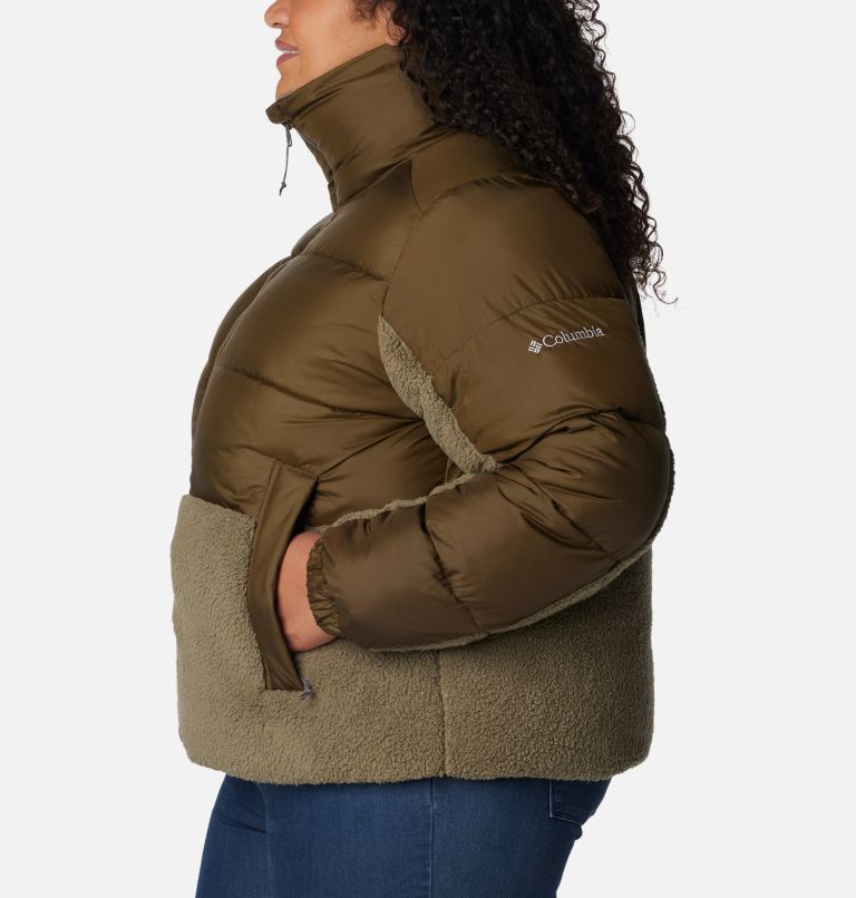 Manteau hybride en Sherpa Leadbetter Point pour femme - Grandes tailles, Color: Olive Green, Stone Green, image 3