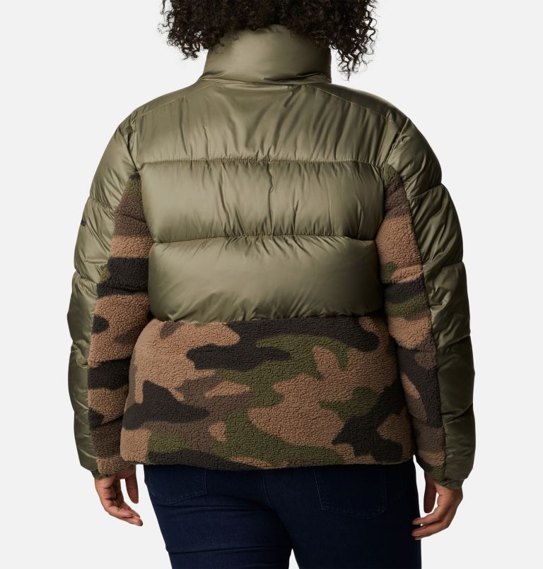 Women's Leadbetter Point Sherpa Hybrid Jacket - Plus Size, Color: Stone Green, Cypress Mod Camo Prin, image 2