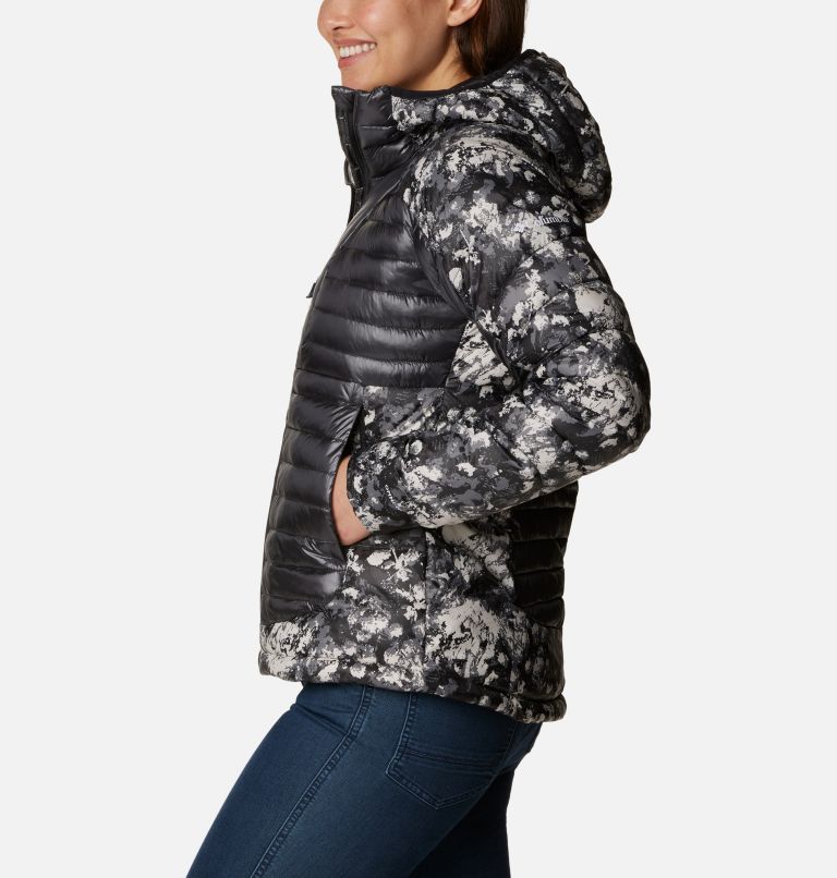 Thumbnail: Women's Labyrinth Loop Insulated Hooded Jacket, Color: Shark, Black Iceblooms Print, image 3