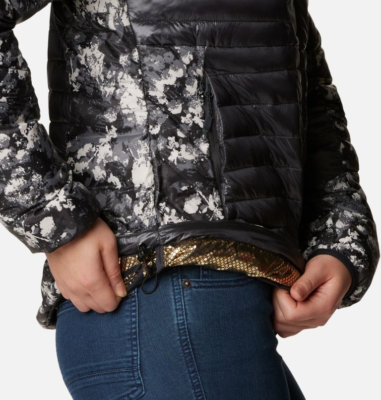 Women's Labyrinth Loop Insulated Hooded Jacket, Color: Shark, Black Iceblooms Print, image 5