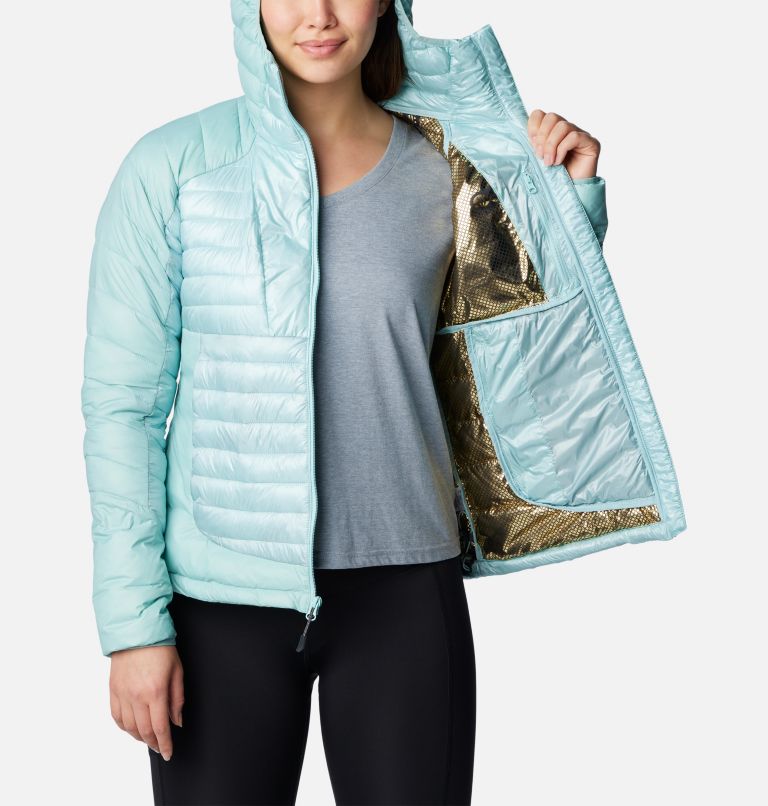 Thumbnail: Women's Labyrinth Loop Insulated Hooded Jacket, Color: Aqua Haze, image 5