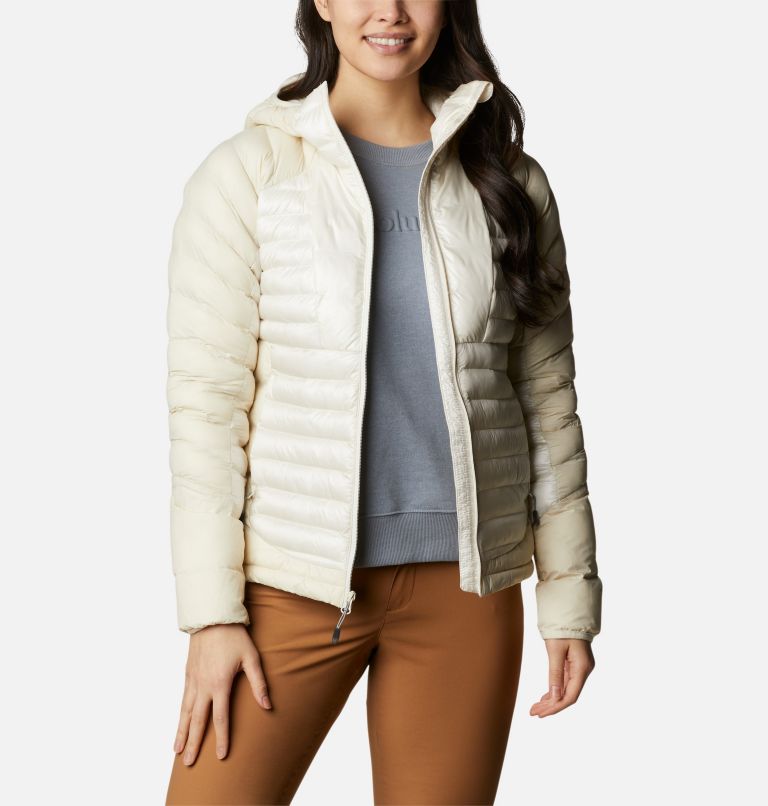 Thumbnail: Women's Labyrinth Loop Down Hooded Jacket, Color: Chalk, image 1