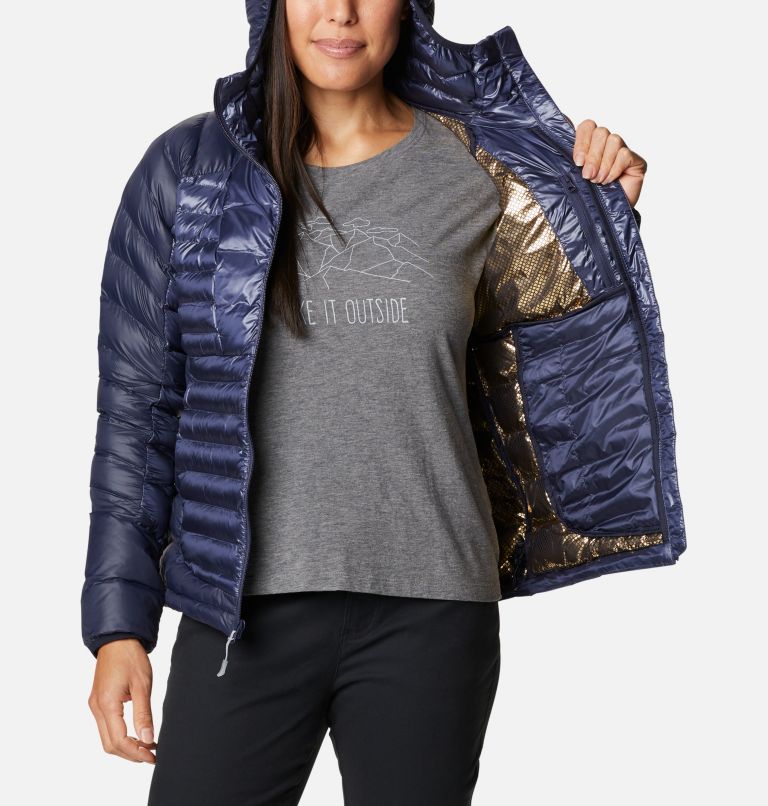 Thumbnail: Women's Labyrinth Loop Down Hooded Jacket, Color: Nocturnal, Dark Nocturnal, image 5