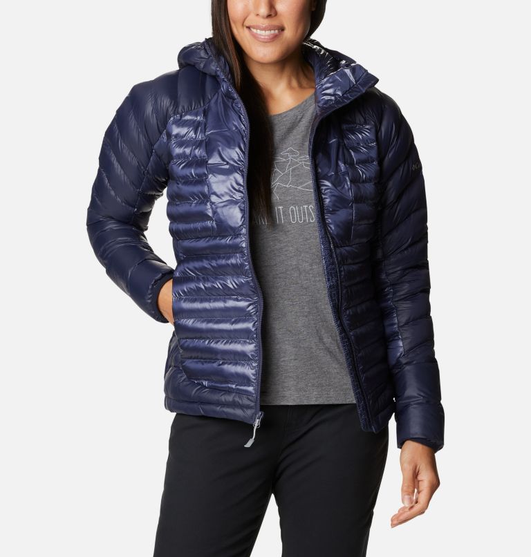 Thumbnail: Women's Labyrinth Loop Down Hooded Jacket, Color: Nocturnal, Dark Nocturnal, image 1