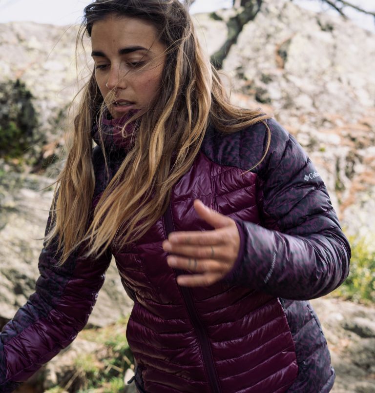 Thumbnail: Women's Labyrinth Loop Insulated Hooded Jacket, Color: Marionberry, Marionberry Terrain Print, image 12