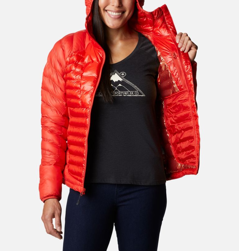 Women's Labyrinth Loop Insulated Hooded Jacket, Color: Bold Orange, image 5