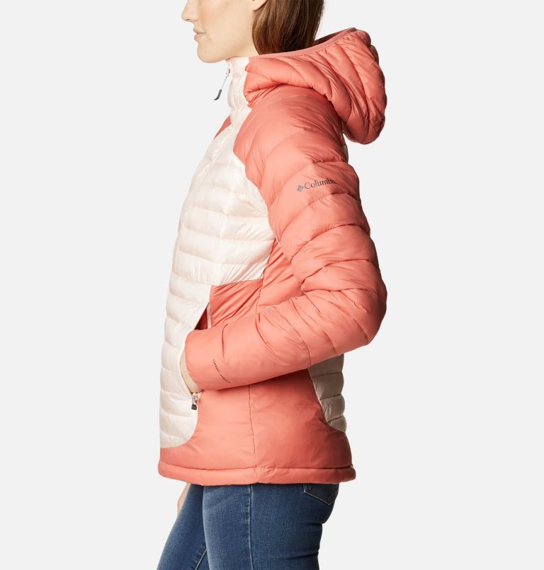 Thumbnail: Women's Labyrinth Loop Insulated Hooded Jacket, Color: Peach Blossom, Dark Coral, image 3
