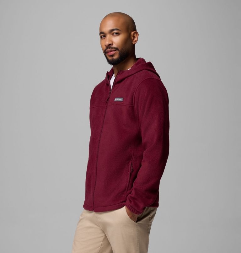 Men's Steens Mountain Full Zip Fleece Hoodie, Color: Rich Wine, image 4