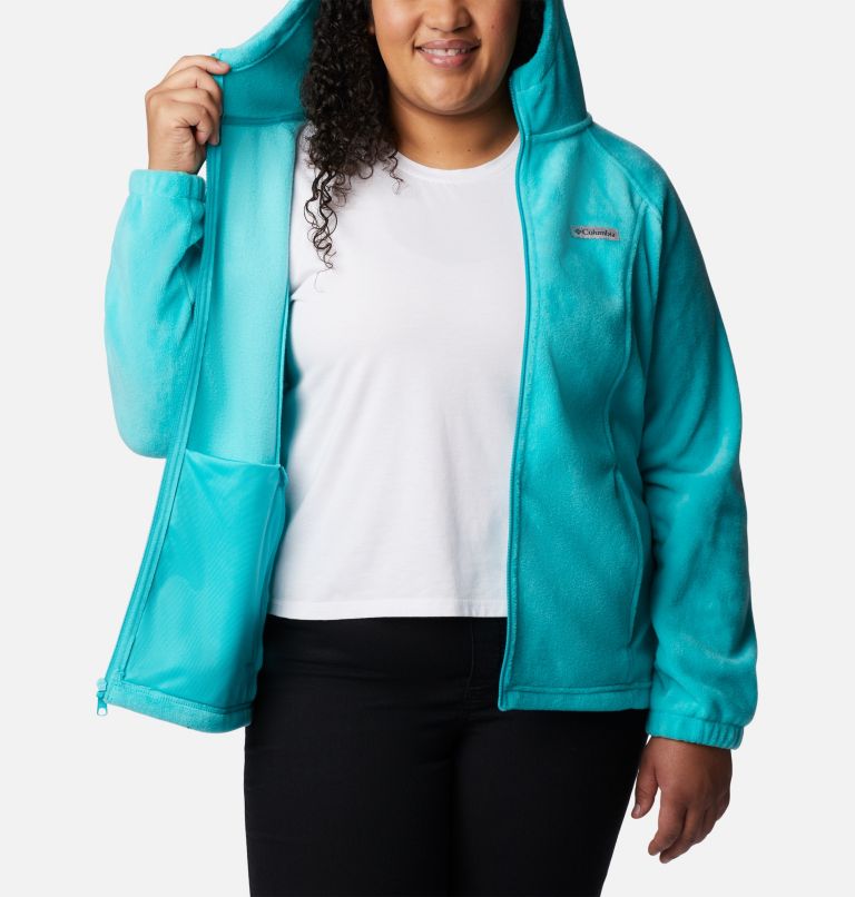 Women's Benton Springs Full Zip Fleece Hoodie - Plus Size, Color: Bright Aqua, image 5