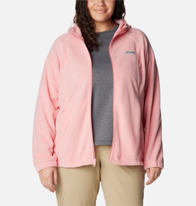 Thumbnail: Women's Benton Springs Full Zip Fleece Hoodie - Plus Size, Color: Salmon Rose, image 7