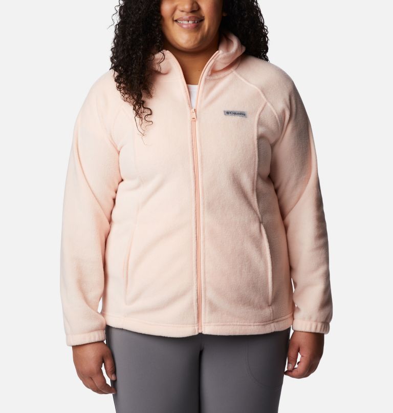 Thumbnail: Women's Benton Springs Full Zip Fleece Hoodie - Plus Size, Color: Peach Blossom, image 1
