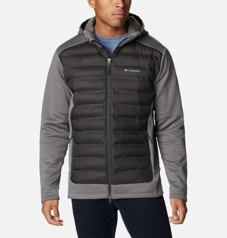 Men's Out-Shield Insulated Full Zip Hoodie, Color: City Grey, Shark, image 1