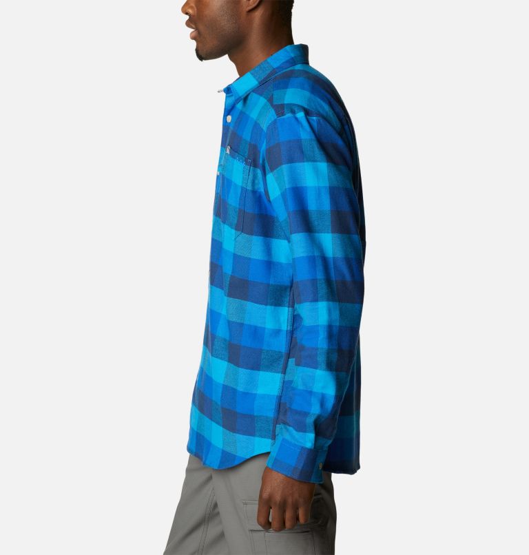 Men's PFG Slack Tide Flannel Long Sleeve Shirt, Color: Carbon Multi Check, image 3