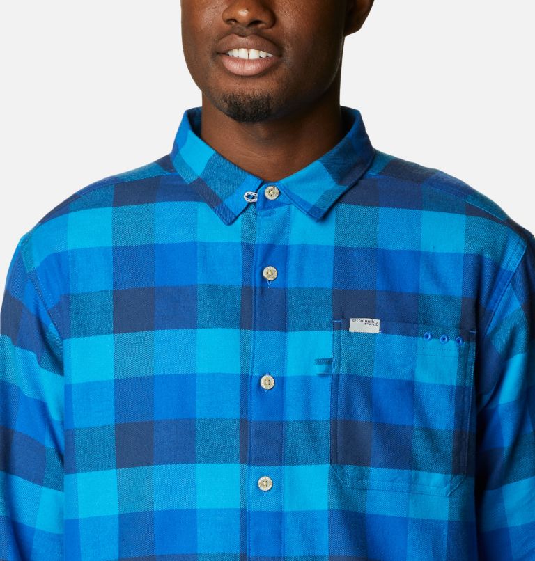Thumbnail: Men's PFG Slack Tide Flannel Long Sleeve Shirt, Color: Carbon Multi Check, image 4