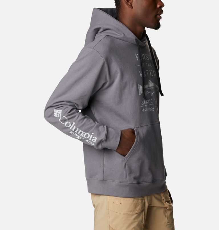 Thumbnail: Men's PFG Utility Graphic Hoodie, Color: City Grey, Cool Grey Trout, image 3