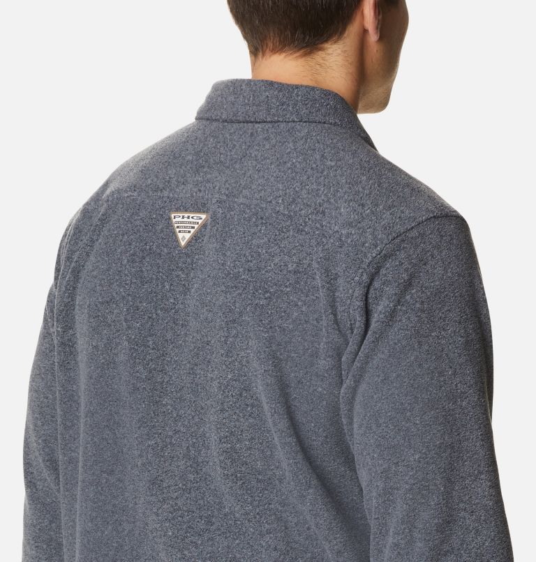 Thumbnail: Men's PHG Bucktail Fleece Over Shirt, Color: Black Heather, image 5