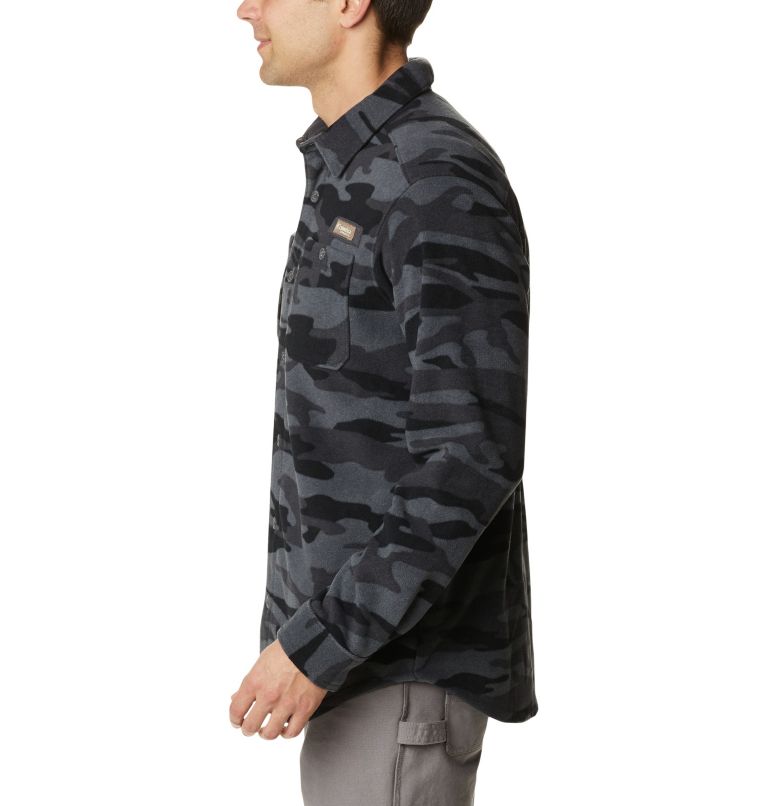 Men's PHG Bucktail Fleece Over Shirt, Color: Black Gallatin Camo, image 3