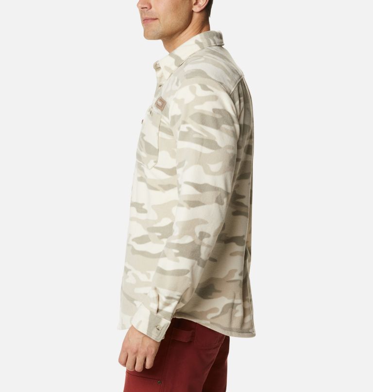 Men's PHG Bucktail Fleece Over Shirt, Color: Chalk Gallatin Camo