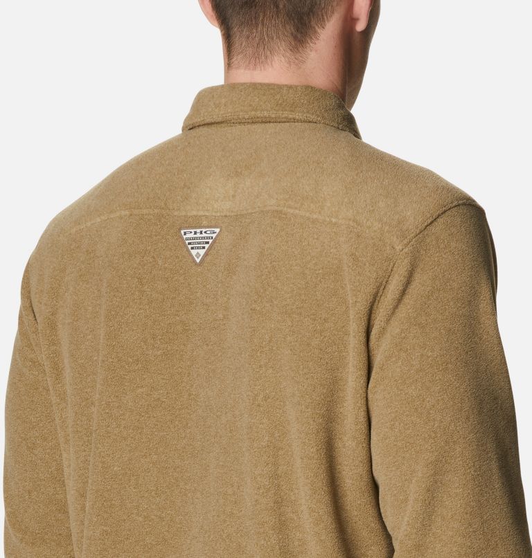 Men's PHG Bucktail Fleece Over Shirt, Color: Flax Heather