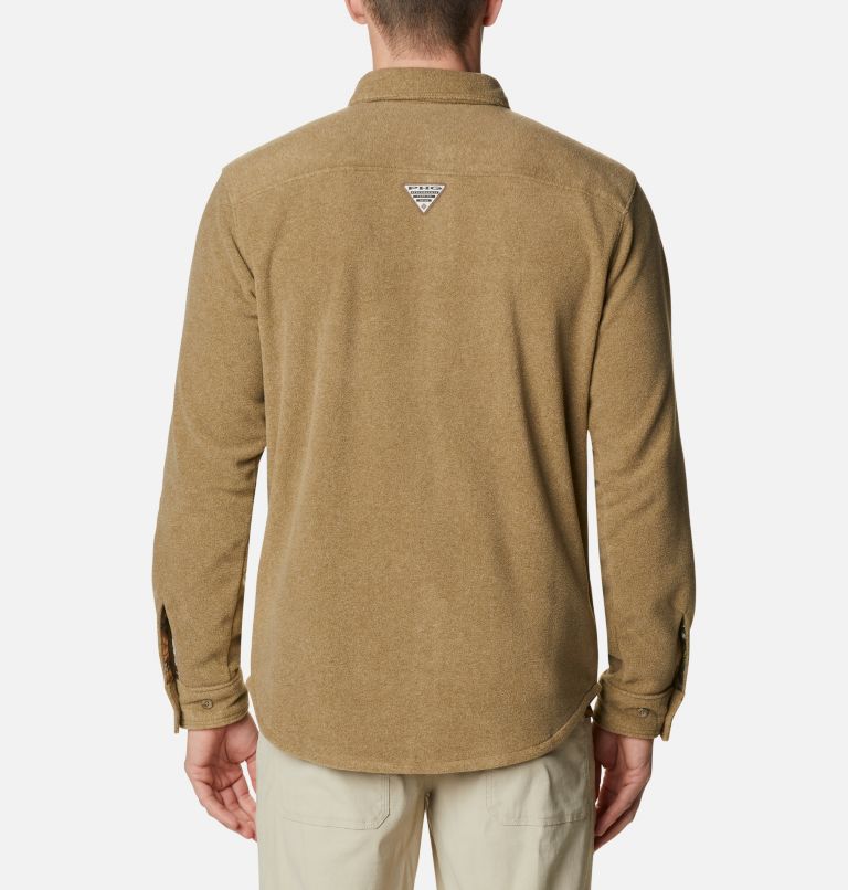 Men's PHG Bucktail Fleece Over Shirt, Color: Flax Heather