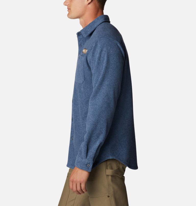 Thumbnail: Men's PHG Bucktail Fleece Over Shirt, Color: Zinc Heather, image 4