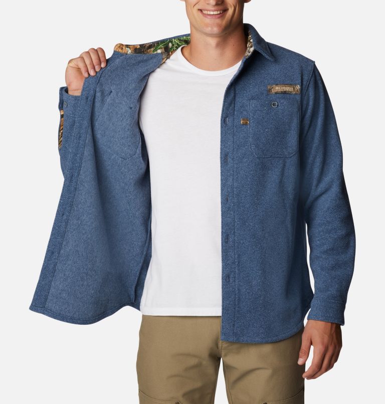 Men's PHG Bucktail Fleece Over Shirt, Color: Zinc Heather, image 6