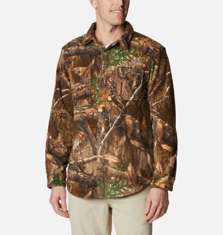 Thumbnail: Men's PHG Bucktail Fleece Over Shirt, Color: Realtree Edge, image 6