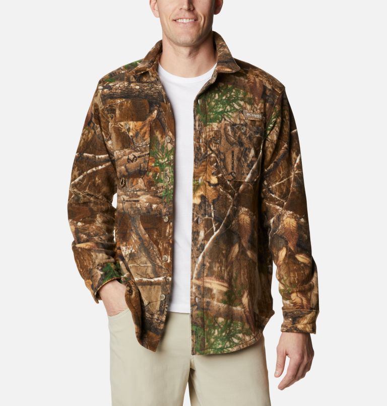 Men's PHG Bucktail Fleece Over Shirt, Color: Realtree Edge, image 1