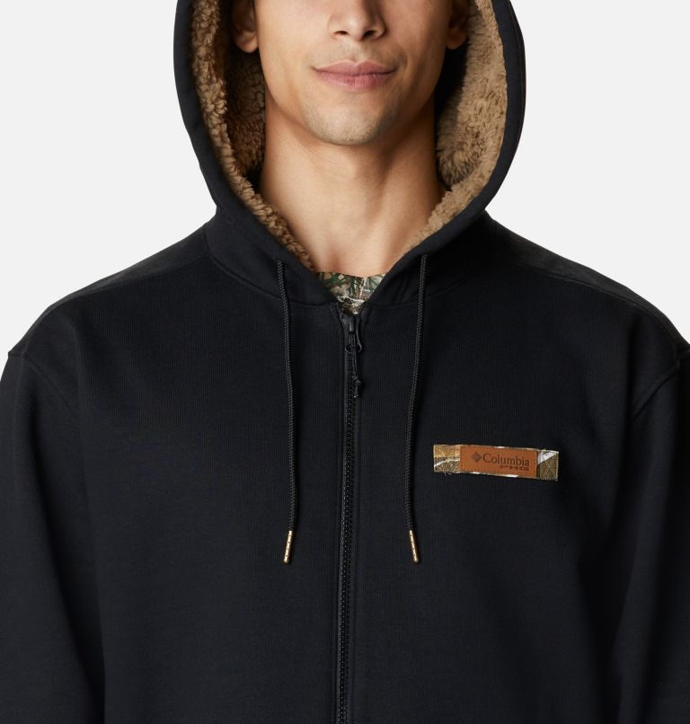Thumbnail: Men's Roughtail Sherpa Lined Field Hoodie, Color: Black, Flax, image 4