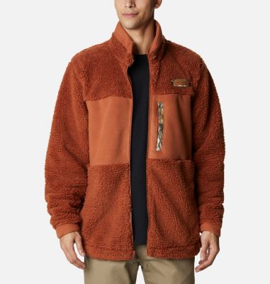 columbia orange lodge sherpa fleece jacket