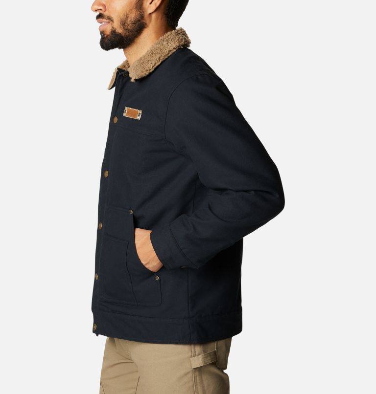 Thumbnail: Men's PHG Roughtail Sherpa Lined Field Jacket, Color: Black, Flax, image 3