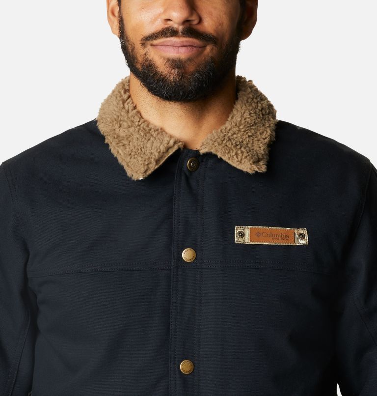 Thumbnail: Men's PHG Roughtail Sherpa Lined Field Jacket, Color: Black, Flax, image 4