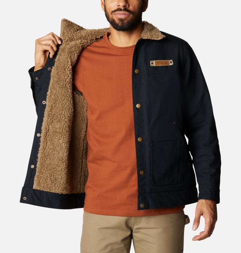 Thumbnail: Men's PHG Roughtail Sherpa Lined Field Jacket, Color: Black, Flax, image 5
