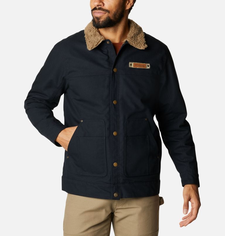 Men's PHG Roughtail Sherpa Lined Field Jacket, Color: Black, Flax, image 7
