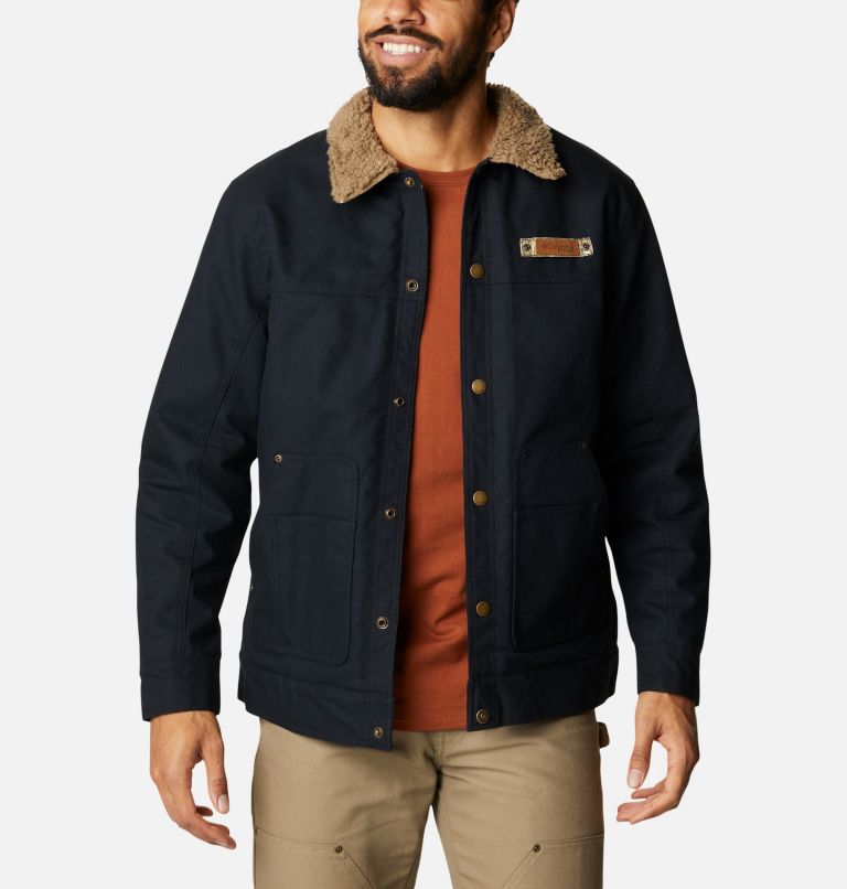Thumbnail: Men's PHG Roughtail Sherpa Lined Field Jacket, Color: Black, Flax, image 1