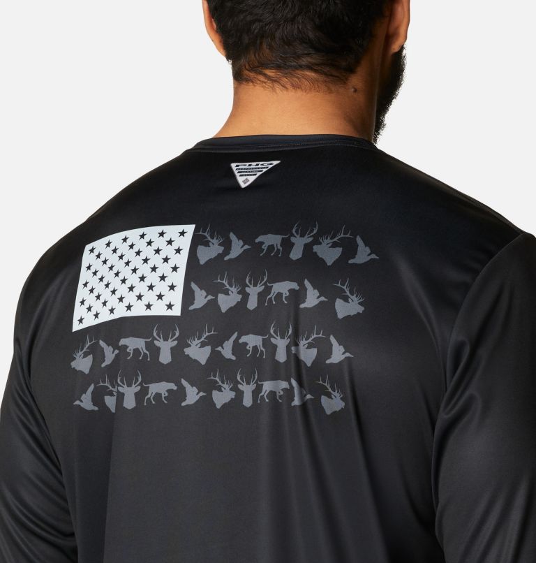 Thumbnail: Men's PHG Terminal Shot Game Flag Long Sleeve Shirt - Tall, Color: Black, Graphite Game Flag, image 5
